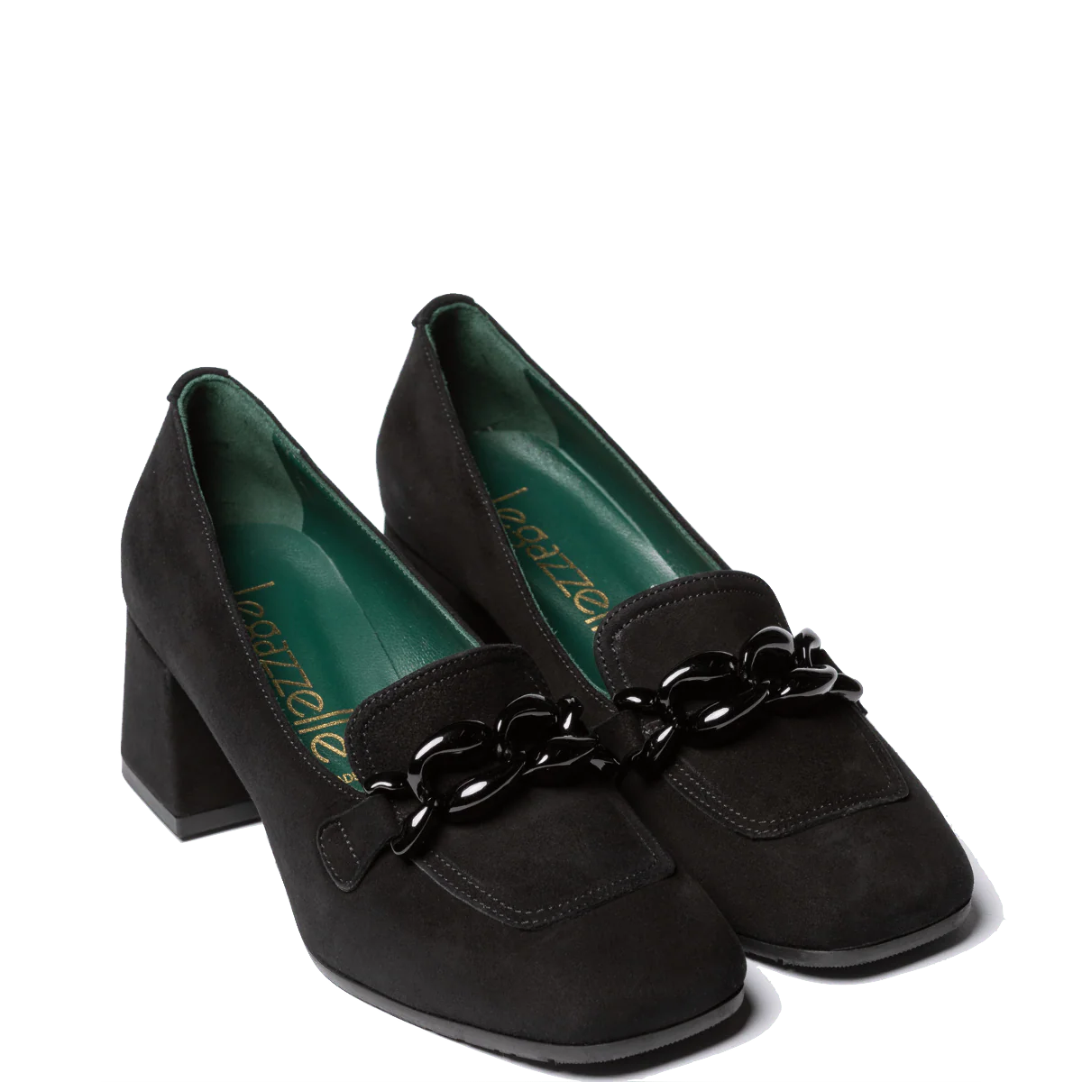 Mocassino Alto Le Gazzelle Catena Camoscio Nero