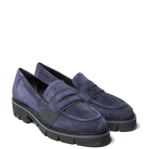 Mocassino Vitulli & Co. Mascherina Camoscio Blu