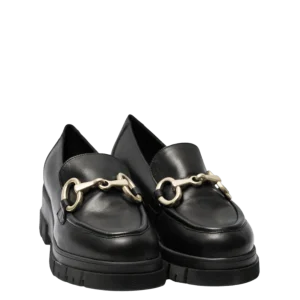 Mocassino Vitulli & Co. Morsetto Platino Vitello Nero