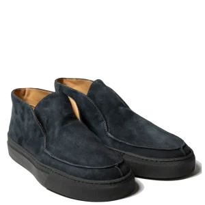 Polacchino Senza Lacci Antica Cuoieria Camoscio Amalfi Blu