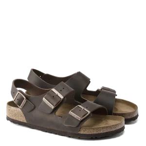 Sandalo Birkenstock Milano Pelle Oliata Habana