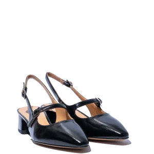 Slingback Mary Jane Vitulli & Co. Nappa Verniciata Nero