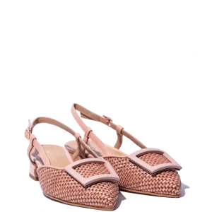 Slingback Melluso Arianna Pelle e Rafia Plaster