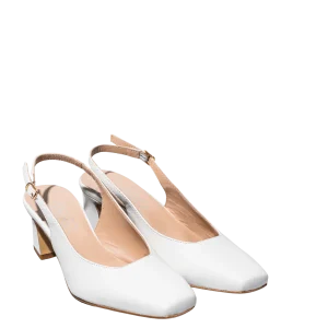 Slingback Savorè Punta Quadra Pelle Yogurt