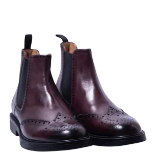 Stivaletto Beatles Brecos Pelle Coda Di Rondine Bordeaux