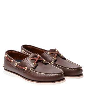 Vela Classic Boat Shoe Timberland MD Brown Full Grain Fondo Bianco